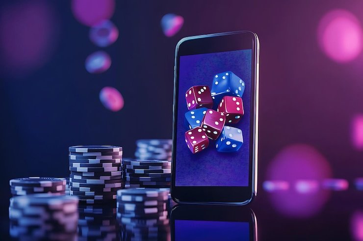 Mobile player viewing a neon entertainment dashboard for sports and games